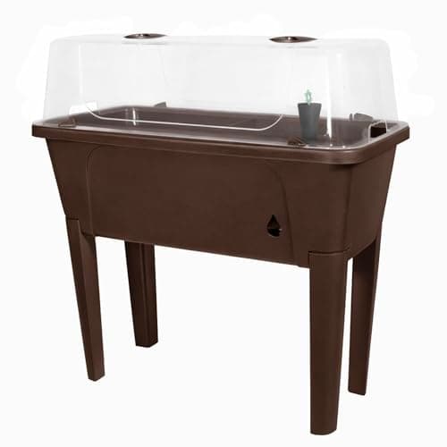 Garden Elements Elevated Self-Watering Planter Box with Grow Dome