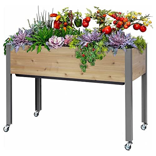 CedarCraft Self-Watering Elevated Cedar Planter, 21 x 47 in