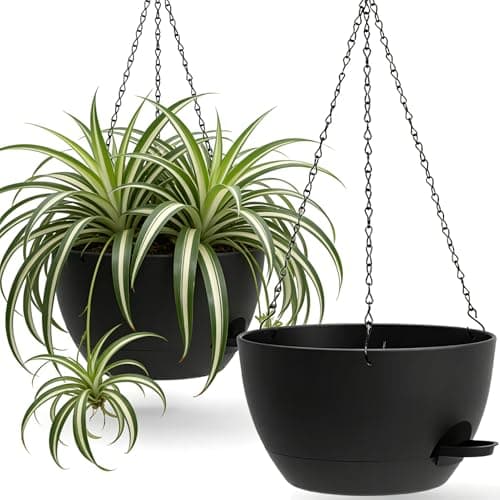 UOUZ 13-Inch Self-Watering Hanging Planters, 2 Pack
